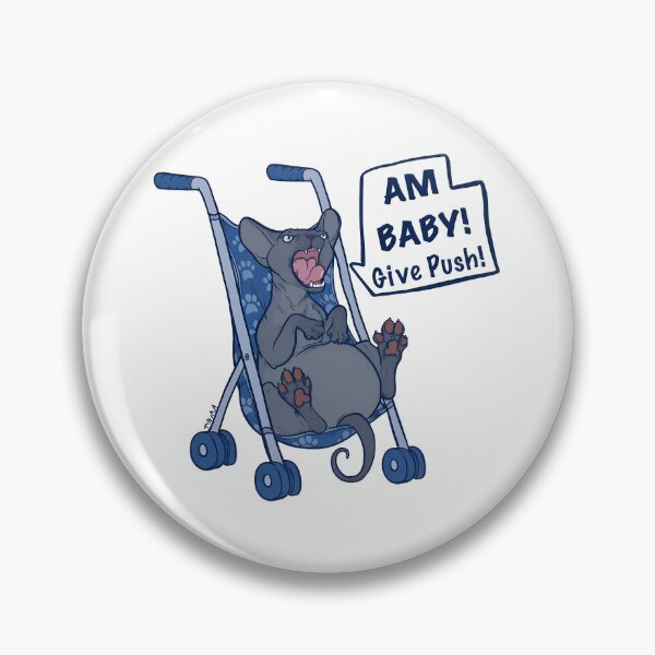 Item preview, Cat in Stroller "Am Baby! Give Push!" designed and sold by OlyvieArt.