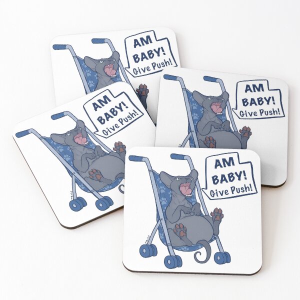 Item preview, Cat in Stroller "Am Baby! Give Push!" designed and sold by OlyvieArt.