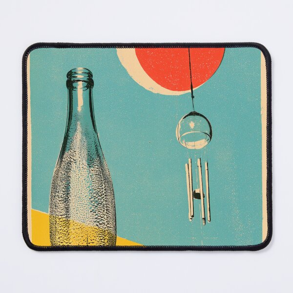 Item preview, Japanese Wind Chime and Soda Bottle | Vintage Showa Summer Poster | Japandi Wall Art designed and sold by NodeArchitects.