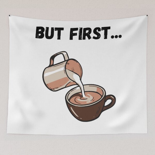 Item preview, But First coffee funny caffeine lover coffee brewing barista  designed and sold by Artstastic.