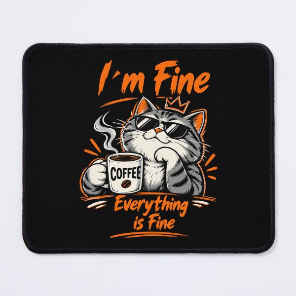 Item preview, I'm Fine Everything is Fine T-Shirt – Funny Coffee Lover Graphic Tee designed and sold by Artimax-Studio.