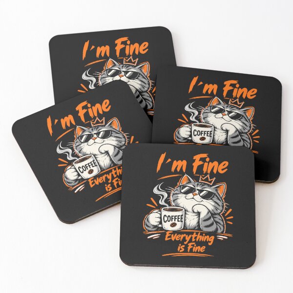 Item preview, I'm Fine Everything is Fine T-Shirt – Funny Coffee Lover Graphic Tee designed and sold by Artimax-Studio.