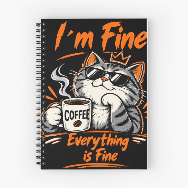 Item preview, I'm Fine Everything is Fine T-Shirt – Funny Coffee Lover Graphic Tee designed and sold by Artimax-Studio.