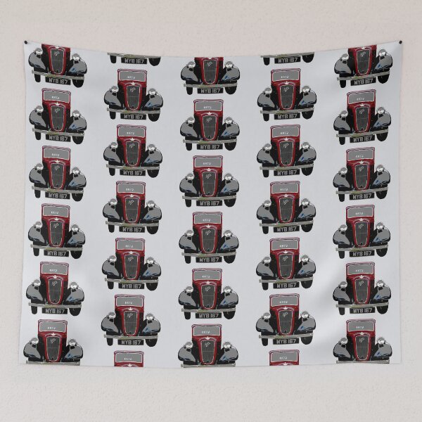 Item preview, Austin Big Seven vintage British classic car red-black designed and sold by soitwouldseem.