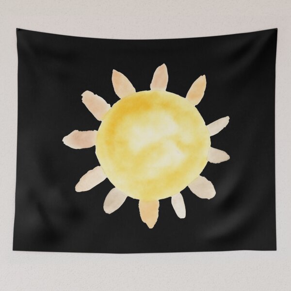 Item preview, Bright Yellow Watercolor Sun Minimalist Boho Sunburst designed and sold by Vision Crafted.