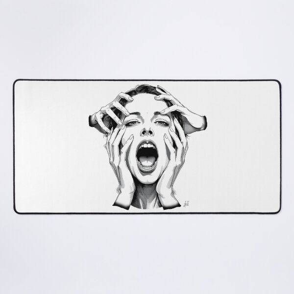 Item preview, Screaming Silence – Dark Horror Blackwork designed and sold by Cavalier-org.