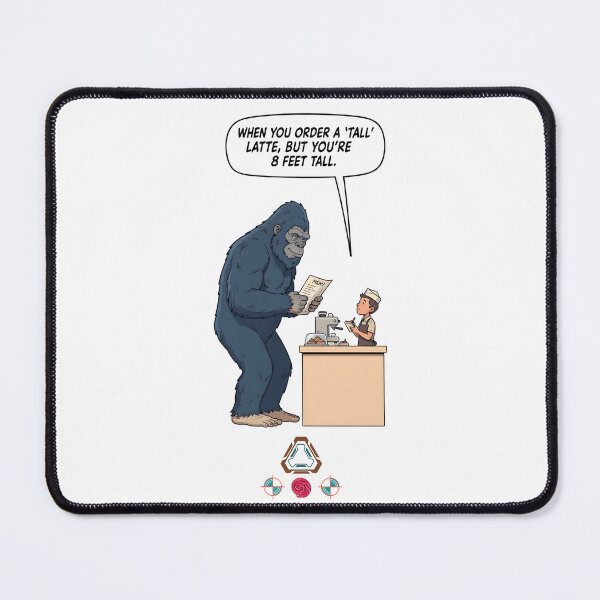 Item preview, Bigfoot Ordering Coffee - Funny Sasquatch Barista Cartoon Cryptid T-Shirt designed and sold by Whimsy Trail Co.