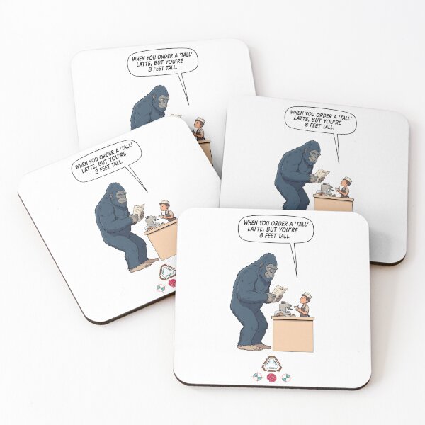 Item preview, Bigfoot Ordering Coffee - Funny Sasquatch Barista Cartoon Cryptid T-Shirt designed and sold by Whimsy Trail Co.