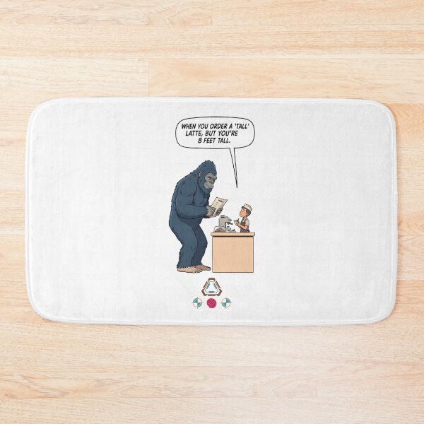 Item preview, Bigfoot Ordering Coffee - Funny Sasquatch Barista Cartoon Cryptid T-Shirt designed and sold by Whimsy Trail Co.