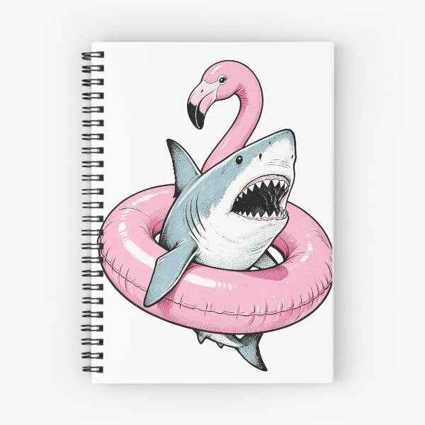 Item preview, Shark Bursting Flamingo Pool Float Art designed and sold by The Mellonaire.