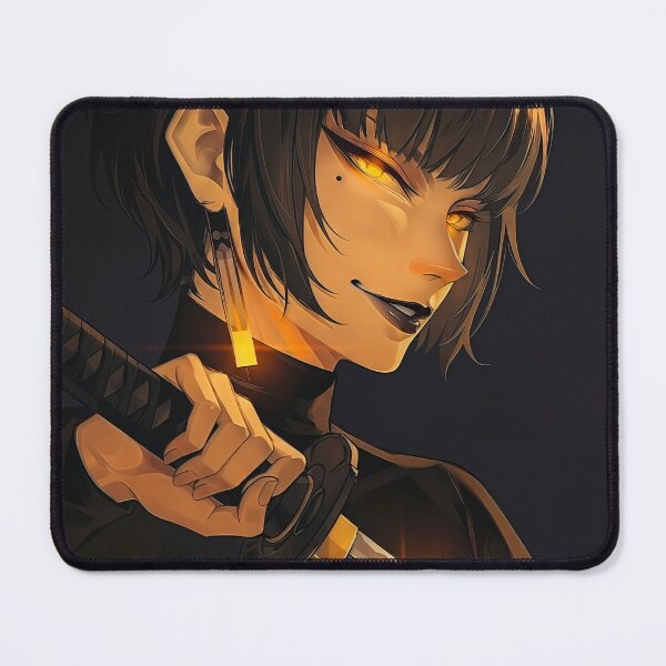 Item preview, Fierce Katana Samurai Anime Girl with Glowing Amber Eyes designed and sold by abanoubnabil.