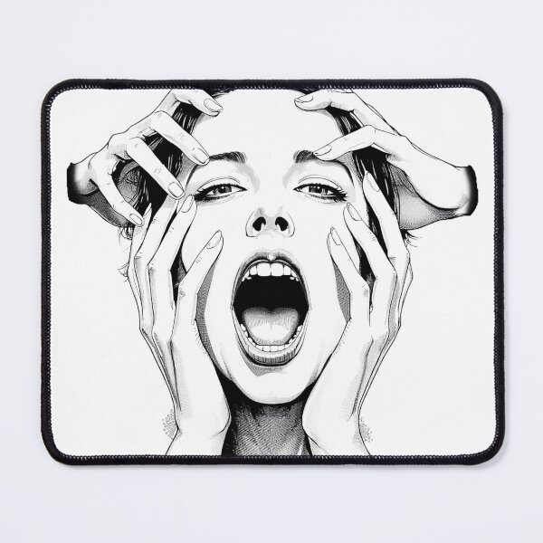 Item preview, Screaming Silence – Dark Horror Blackwork designed and sold by Cavalier-org.