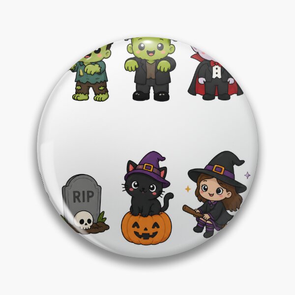 Item preview, Kawaii Halloween Sticker Pack | Cute Spooky Characters Witch Cat Ghost Vampire Pumpkin Collection designed and sold by boutkhilnl.