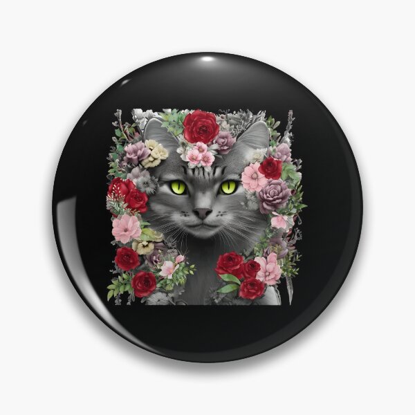 Item preview, Elegant Floral Cat Portrait Design designed and sold by OlyvieArt.