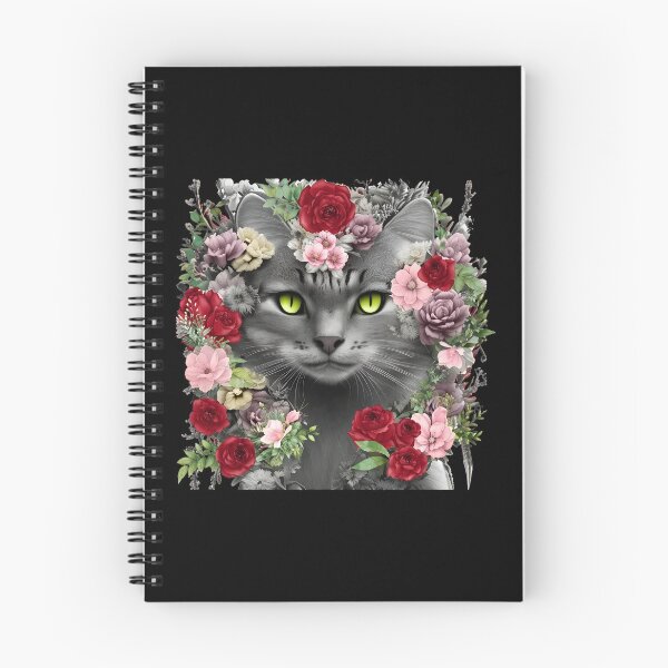 Item preview, Elegant Floral Cat Portrait Design designed and sold by OlyvieArt.