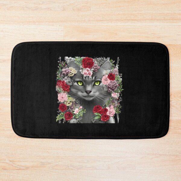 Item preview, Elegant Floral Cat Portrait Design designed and sold by OlyvieArt.