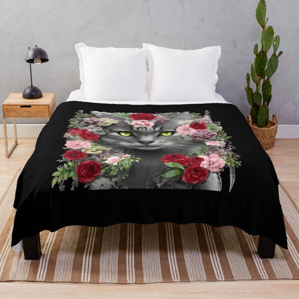 Item preview, Elegant Floral Cat Portrait Design designed and sold by OlyvieArt.