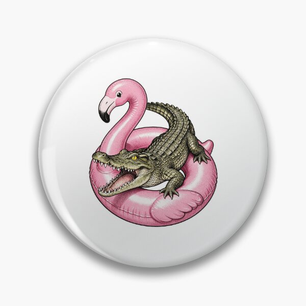 Item preview, Alligator Bursting Flamingo Pool Float Art designed and sold by The Mellonaire.