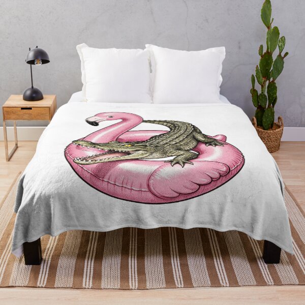 Item preview, Alligator Bursting Flamingo Pool Float Art designed and sold by The Mellonaire.
