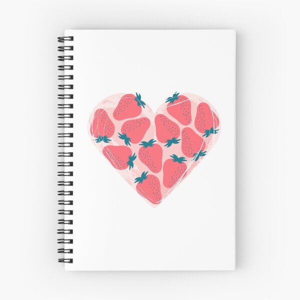 Item preview, Strawberry heart illustration with pink stain. Summer berry fruit designed and sold by Dynamisa.