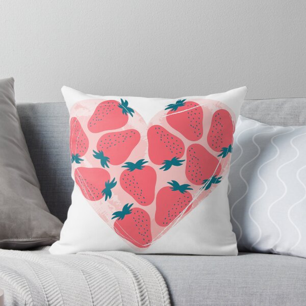 Item preview, Strawberry heart illustration with pink stain. Summer berry fruit designed and sold by Dynamisa.