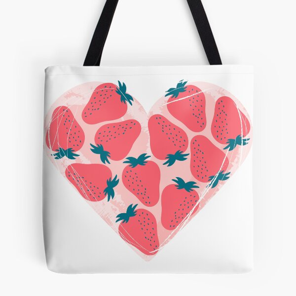 Item preview, Strawberry heart illustration with pink stain. Summer berry fruit designed and sold by Dynamisa.