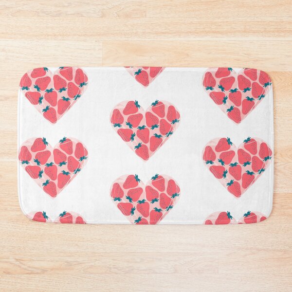 Item preview, Strawberry heart illustration with pink stain. Summer berry fruit designed and sold by Dynamisa.