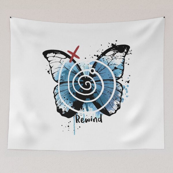 Item preview, Abstract Blue Butterfly & White Spiral Grunge Design designed and sold by Shopeon Designs.