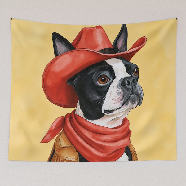Item preview, Boston Terrier Cowboy designed and sold by prettykaler.