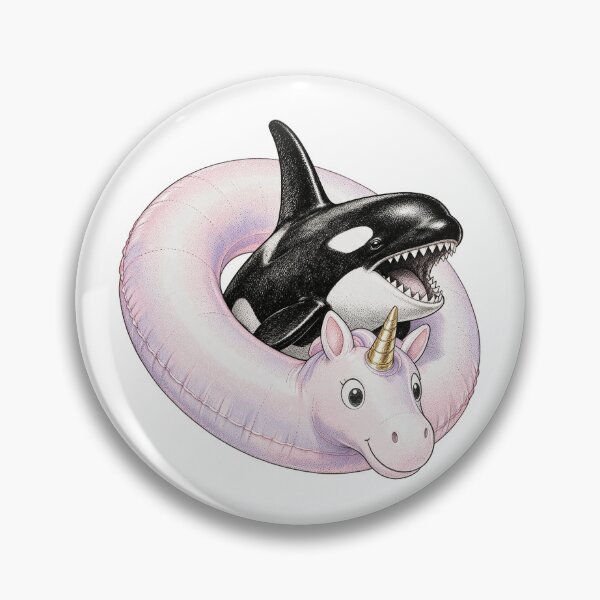 Item preview, Orca Bursting Unicorn Pool Float Art designed and sold by The Mellonaire.