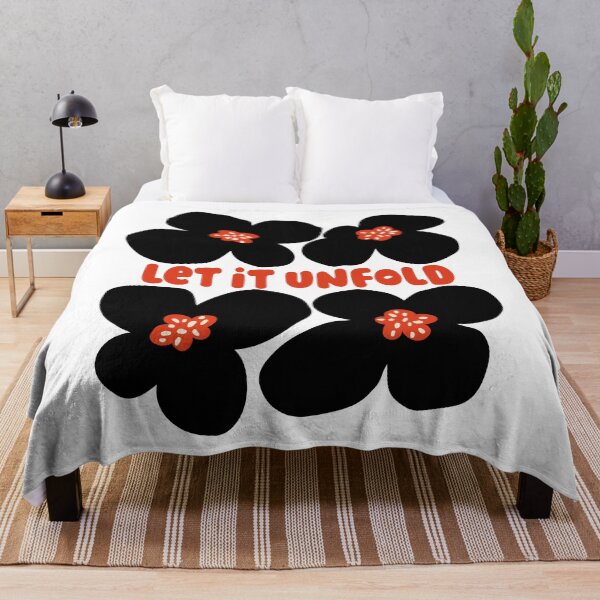 Item preview, Black Red Let It Unfold Floral Graphic designed and sold by Aniko Tulipan.