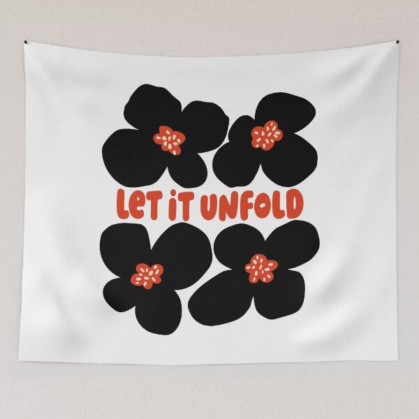 Item preview, Black Red Let It Unfold Floral Graphic designed and sold by Aniko Tulipan.
