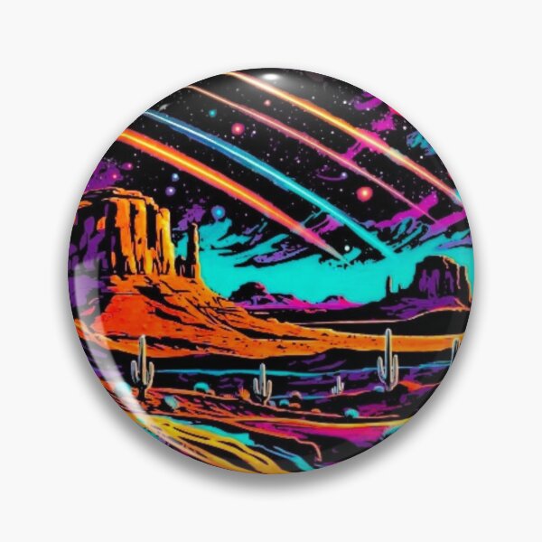 Item preview, Cosmic Neon Desert Synthwave Saguaro Cactus Landscape designed and sold by Nexus Space.