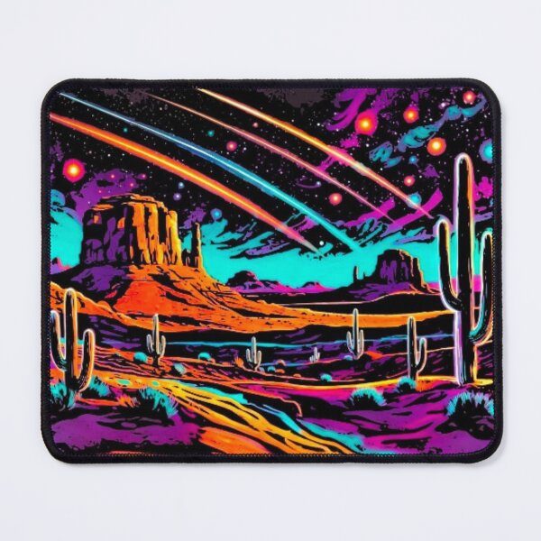 Item preview, Cosmic Neon Desert Synthwave Saguaro Cactus Landscape designed and sold by Nexus Space.