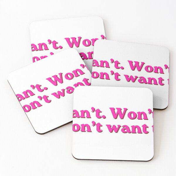 Item preview, Pink Can’t Won’t Don’t want to. Funny relatable quote meme designed and sold by InSpaceAstrid.