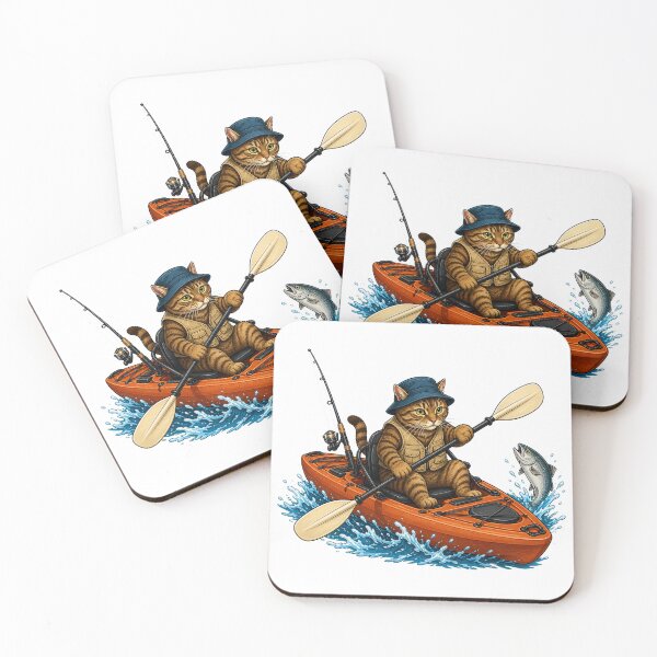 Item preview, Kayak Fishing Brown Tabby Cat designed and sold by TVEX19.