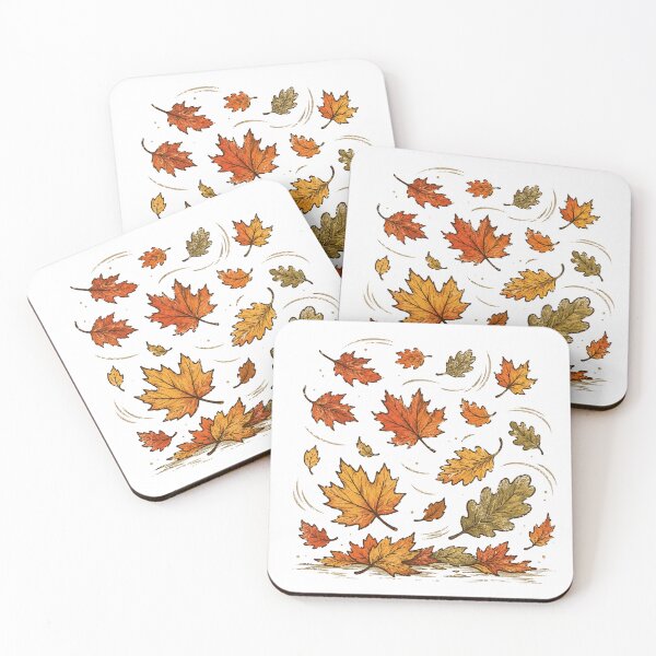 Item preview, Retro Autumn Leaves Falling Vintage Seasonal Nature designed and sold by Moizento.
