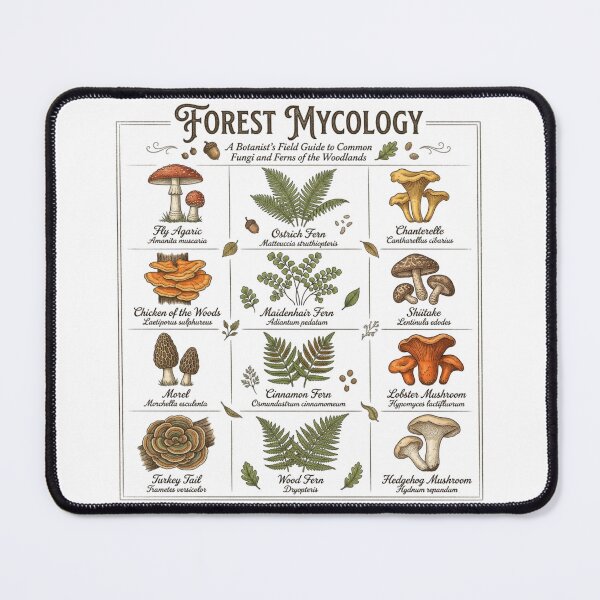 Item preview, Forest Mycology Field Guide Vintage Mushroom And Fern Botanical Art designed and sold by YOUSSHOP01.