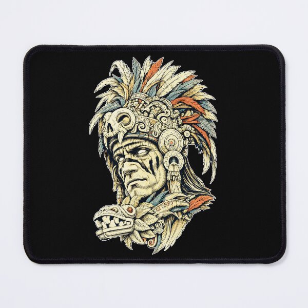 Item preview, The Ancient commander, a fierce aztec warrior chief wearing an ornate headdress and riding a mythical war beast designed and sold by PatrickHalftone.