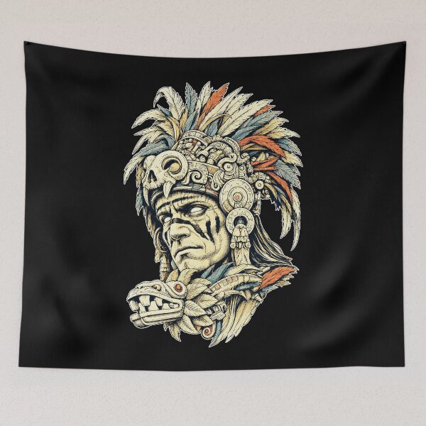 Item preview, The Ancient commander, a fierce aztec warrior chief wearing an ornate headdress and riding a mythical war beast designed and sold by PatrickHalftone.