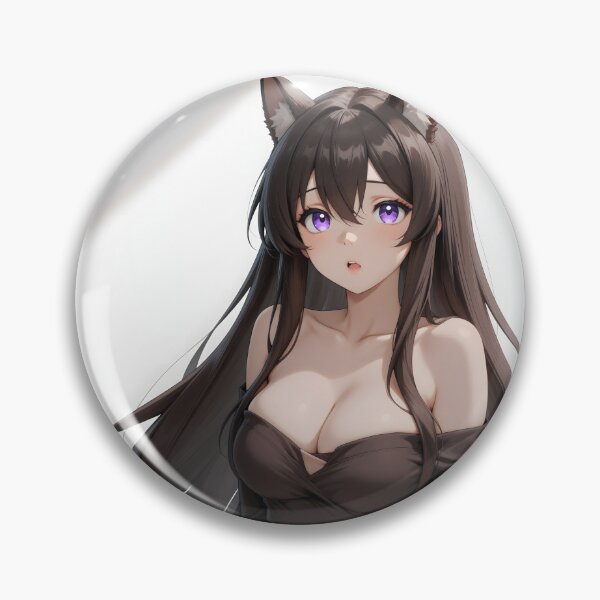 Item preview, Elegant Black Cat Girl Anime Purple Eyes Dark Kawaii Aesthetic designed and sold by Killington.