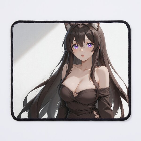 Item preview, Elegant Black Cat Girl Anime Purple Eyes Dark Kawaii Aesthetic designed and sold by Killington.