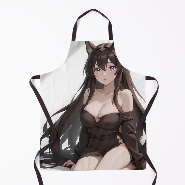Item preview, Elegant Black Cat Girl Anime Purple Eyes Dark Kawaii Aesthetic designed and sold by Killington.