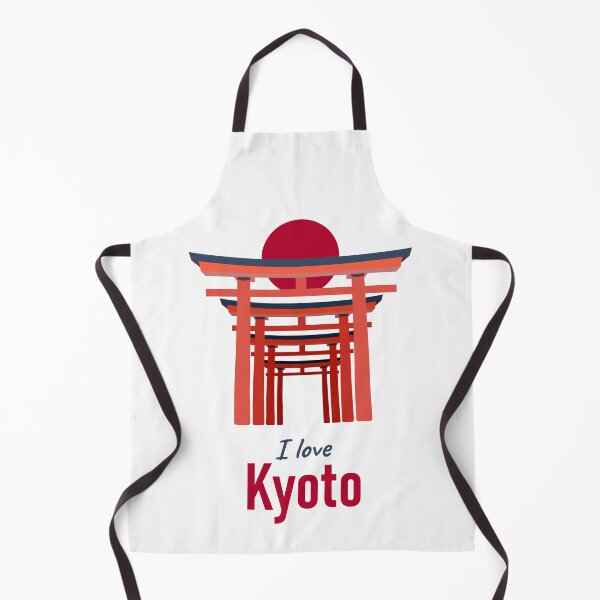 Item preview, I love Kyoto Japan illustration with torii gate tunnel and rising sun. Fushimi Inari design. designed and sold by Dynamisa.