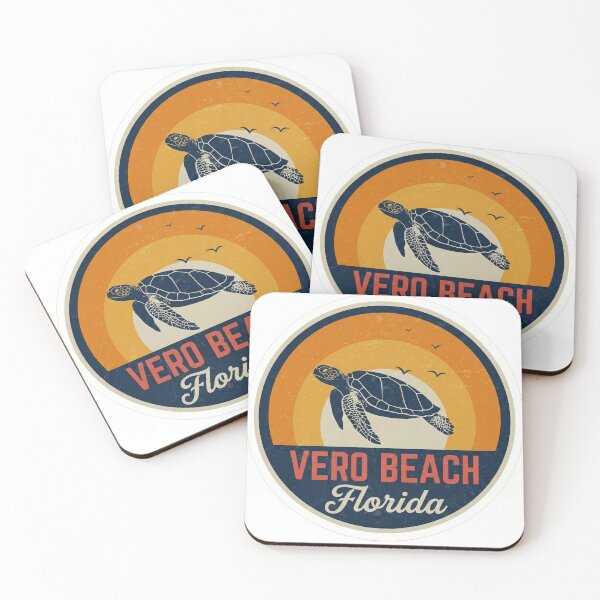 Item preview, Vero Beach Florida Sea Turtle Retro Sunset Arch Coastal Badge designed and sold by CityMerch4.