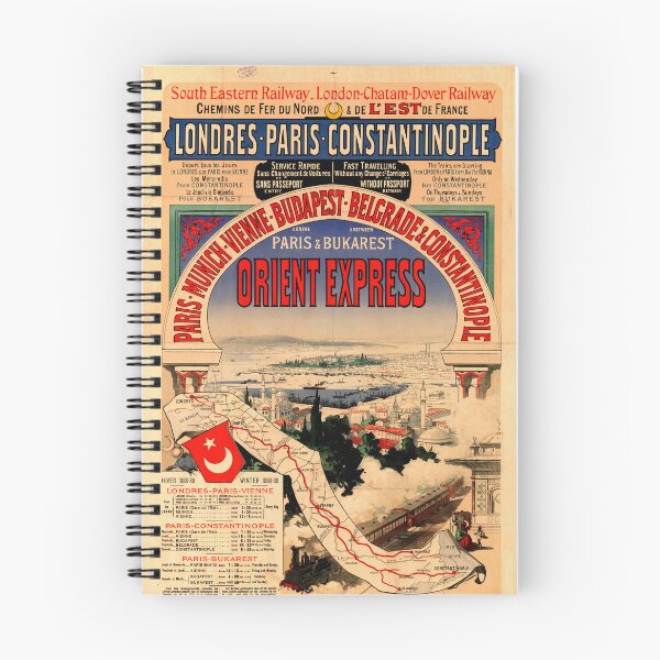 Item preview, Vintage Orient Express Poster | 1888 Winter Service Art | Luxury Train Travel | Paris to Constantinople | Historic Rail Journey designed and sold by artofuniverse.
