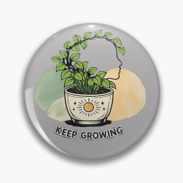 Item preview, Keep Growing Boho Plant Mental Health Awareness Art designed and sold by Timeless Junction.