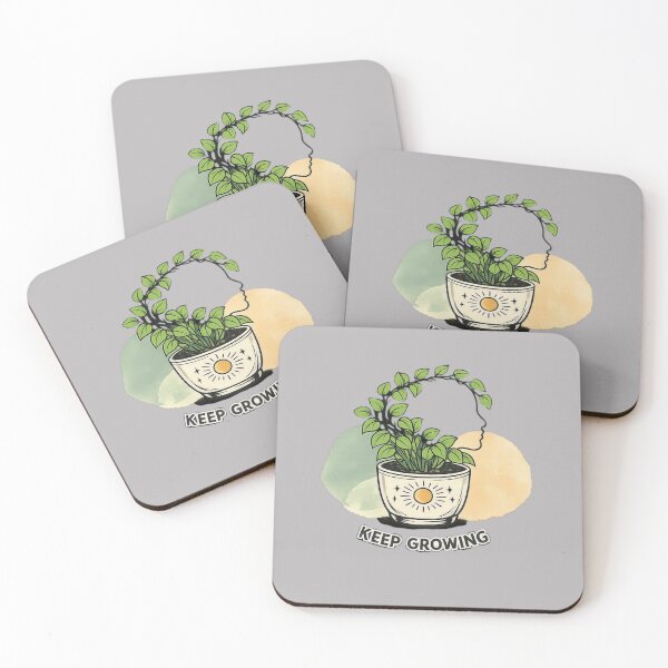 Item preview, Keep Growing Boho Plant Mental Health Awareness Art designed and sold by Timeless Junction.