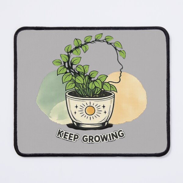 Item preview, Keep Growing Boho Plant Mental Health Awareness Art designed and sold by Timeless Junction.