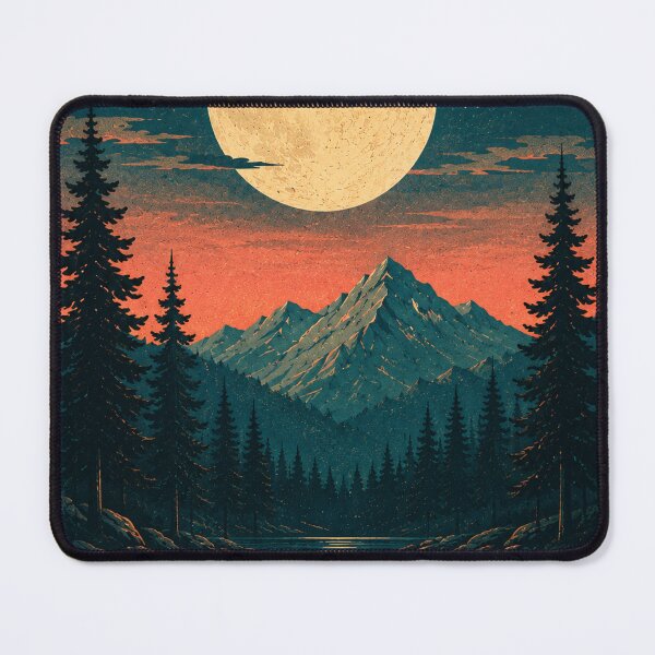Item preview, Moonlit Mountain Lake – Minimalist Nature Pop Art designed and sold by naturalsurvival.
